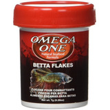 Omega One Betta Flakes 7g Alimento Para Peces Beta Hojuelas Escamas A Base De Salmón Arenque Proteina 43%