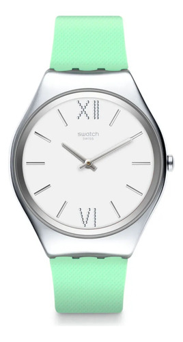 Reloj Swatch Skin Aloe Syxs125 De Silicona Verde Para Mujer