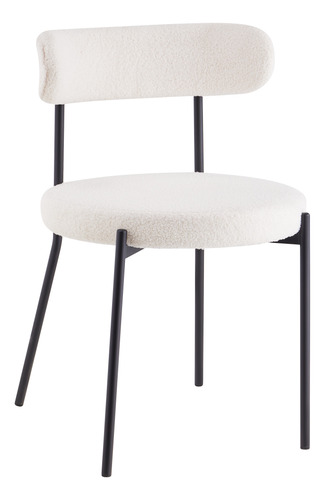 Silla De Comedor Boucle Moderna Silla Tela Tipo Borrego