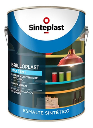 Esmalte Convertidor Brilloplast 3en1 Colores 4lt Sinteplast Color Gris Espacial