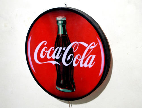 Cartel Luminoso Led Logo Coca Cola Vintage Redondo Deco Bar