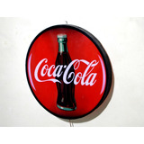Cartel Luminoso Led Coca Cola 33 Cm Vintage Redondo Deco Bar