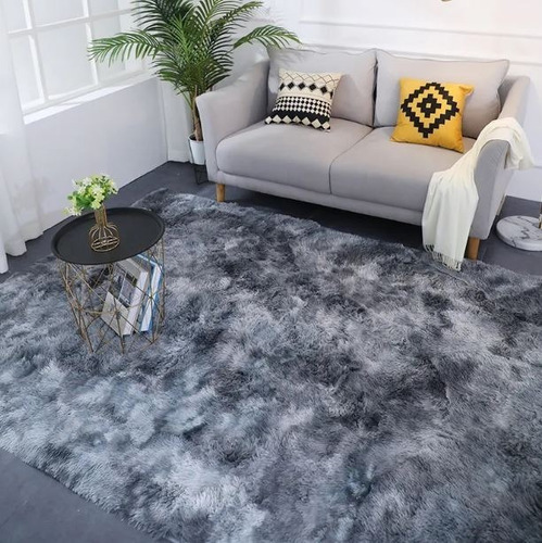 Tapete Alfombra Suave Peludo 150 Cm * 200 Cm Gris Oscuro