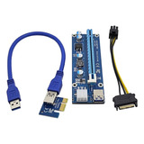 Pci-e Express 1x A 16x Usb Cabo Adaptador De Alimentação