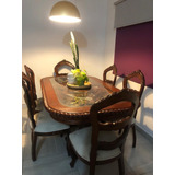 Comedor Neoclasico Madera Labrada 6 Lugares