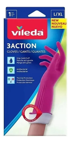 Guantes Vileda 3 Action L/xl - Extra Largo C/ Nitrilo