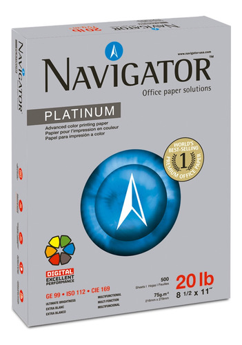 Papel Bond Navigator Platinum Digital Carta 75 G 5000 Hojas
