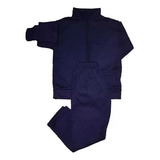 Conjunto Campera Pantalon Acetato Niños Colegial 4 A 16 Azul