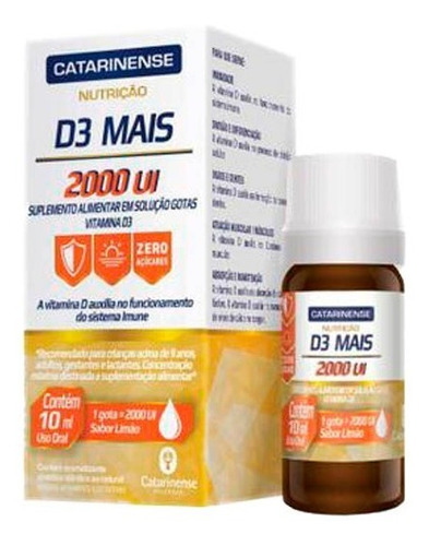 Vitamina D3 Em Gotas 2000ui 10ml - Catarinense Pharma 