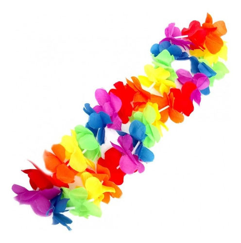 Combo Oferta Collar Hawaiano Flores Multicolor X 10 Unidades