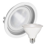 Spot Led Embutir Par30 Redondo  Recuado Com Lâmpada Led 10w