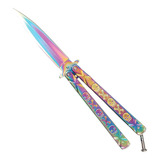 Navaja Mariposa Balisong Tornasol Acero Militar Tactica