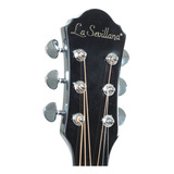 La Sevillana Fo-300ceq Guitarra Electroacústica Abeto Negra Color Negro Orientación De La Mano Diestro