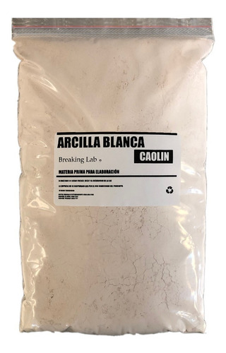 Arcilla Caolin Pura Super Blanca 100% Pura 1kg Calidad!!