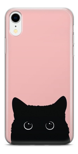 Capinha Para Celular Capa Gato Fundo Rosa E Preto