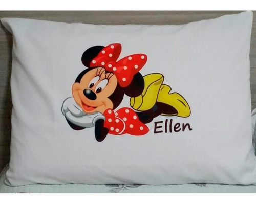 Fronha Personalizada Nome Minnie Vermelha