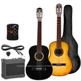 Guitarra Electrocriolla Zurdo Colores Ampli Funda Cable Pack