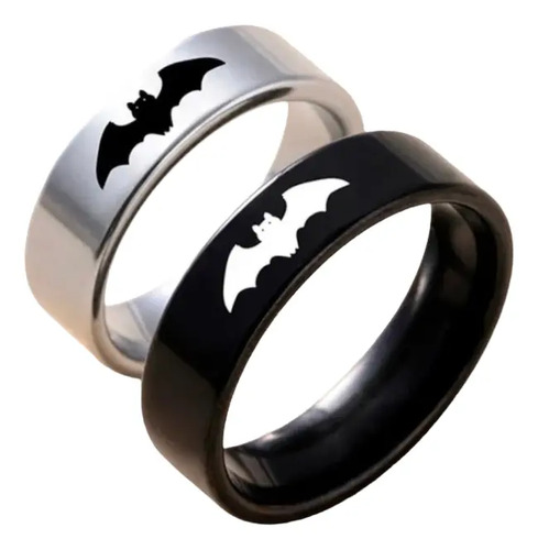 Par De Anillos Tipo Argolla De Pareja Con El Logo De Batman