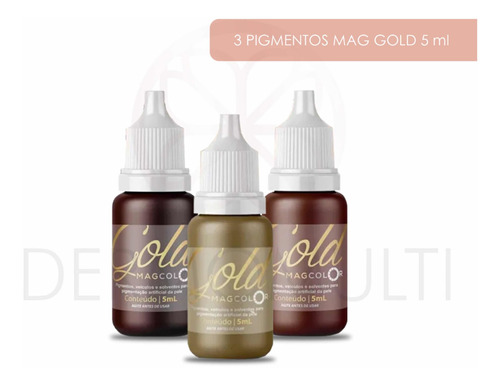 Kit Com 3 Pigmento Mag Color Gold 5ml - Escolha A Cor