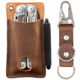 Edc Leather Sheath For Leatherman Multitools Edc Knife Organ