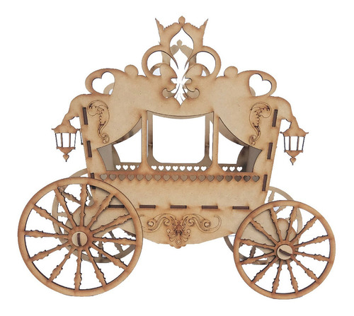 Carreta Carruaje Princesa 40cm Mdf Centro Mesa Boda Xv Años 