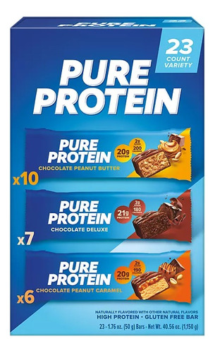 Pure Protein Barras De Proteina 21g Chocolate Variado 23pzs 