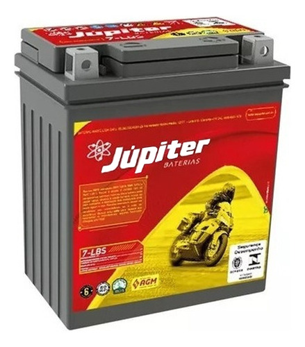 Bateria De Moto 12v 7ah Jupiter Selada Ytx7l-bs Btx7 Rtx7