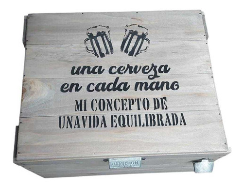 Frapera De Madera Cooler Hielera Cerveza En Cada Mano