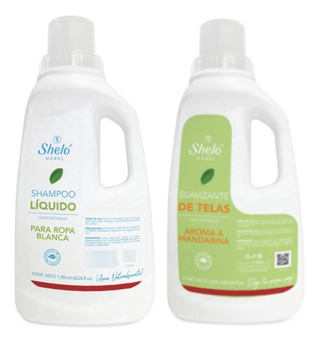 Jabon Liquido Para Ropa Blanca Y Suavizante 1250ml Shelo Nab