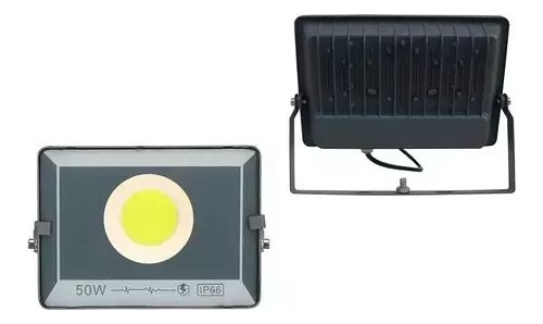 Luz Lampara Foco Led Plano Reflector 50w Exterior / 003168 Color De La Carcasa Negro