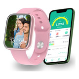 Relogio Smartwatch Inteligente D20 Rosa Feminino Monitorador