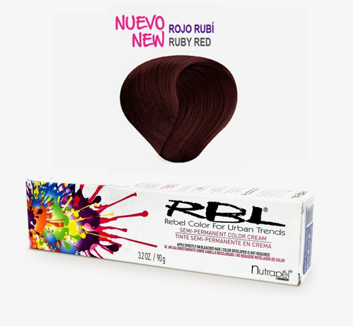 Tinte Para Cabello Rbl Rojo Rubi Ruby Red Fantasía 