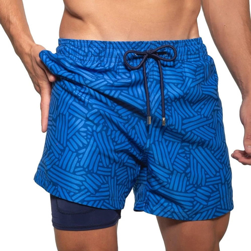 Traje De Baño Hombre 2 In 1 Para Playa Natación Piscina