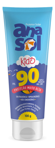 Protetor Solar Infantil Anasol Kids Fps 90 Corpo E Rosto 100ml