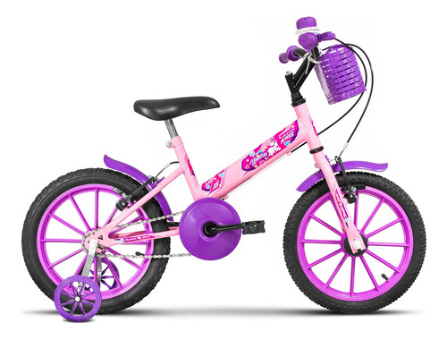 Bicicleta Aro 16 Infantil Com Rodinha De Apoio + Buzina A Ar