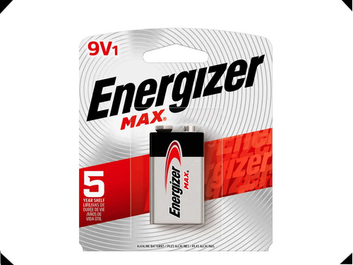 Pila Bateria Rectangular Energizer Alcalina Max 9v 522bp-1