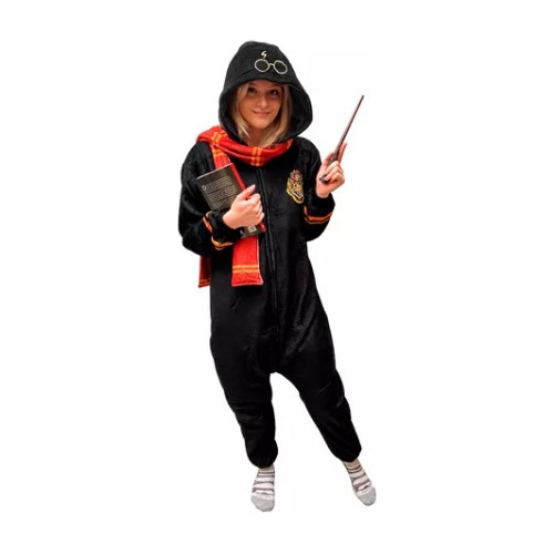 Pijama Macacão Kigurumi Traje Hogwarts Harry Potter Original