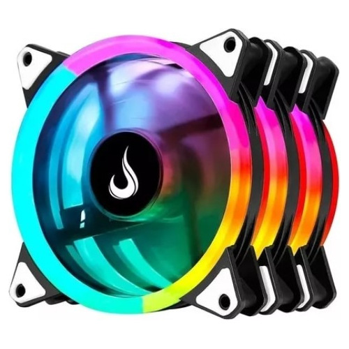 Kit Com 3 Fans Cooler Rgb 12v Rise Mode Energy Smart Argb