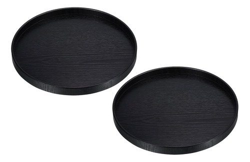 Juego Platos Vajilla Madera 2 Piezas 27 Cm Negro 5858413