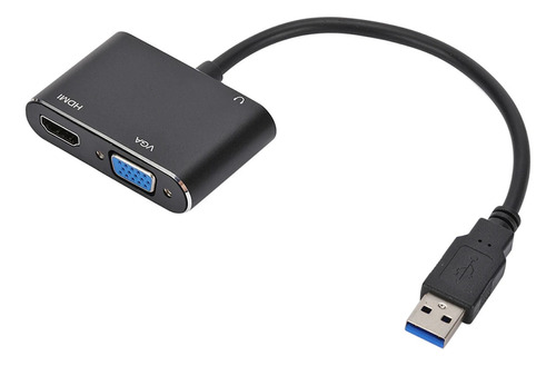 Adaptador Convertidor Usb 2 En 1 Hdmi- Hdtv Y Vga