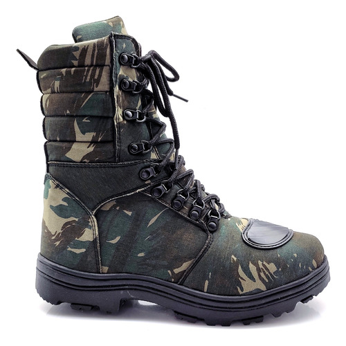 Bota Coturno Tático Zíper E Amortecedor Camuflado 1907