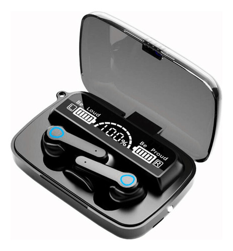 Audífonos In-ear Inalámbricos Bluetooth M19 Negro Luz Led