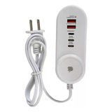 Multitoma 6 Puertos Cargador Compatible Lightning Tipo C Usb