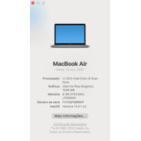 Macbook Air 1,1 Ghz Intel Core I3 Dual-core 8gb 3733 Mhz