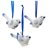Porcelana Azul De Delft Adornos De Aves Azul Blanco Con...