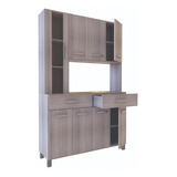 Aparador Kit De Cocina Organizador Premium 1.20 Guías Metal Color Jacarandá