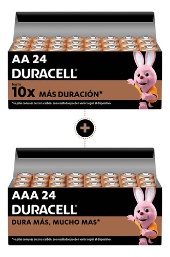 Duracell 48 Pilas Alcalinas Larga Duración, 24 Aa + 24 Aaa