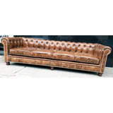 Sillón Sofá Chesterfield 270 X 90 Cuero Vacuno 