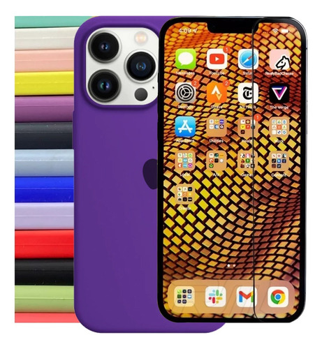 Capinha Silicone Cinza Claro Compatível Com Qualquer iPhone