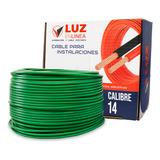 Cable Eléctrico Calibre 14 Thw Cca Verde, Caja Con 50m, Marca Luz En Linea, Modelo Lel-pro14-50v